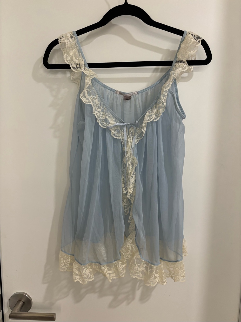 Victoria’s Secret Blue Mesh Lace Frill Camisole